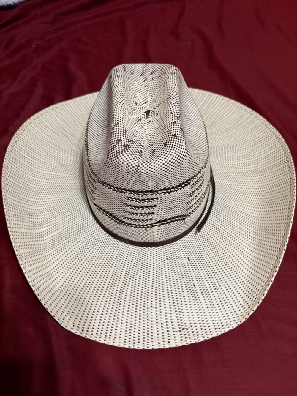 Ariat Natural Straw Cowboy Hat with Black Trim